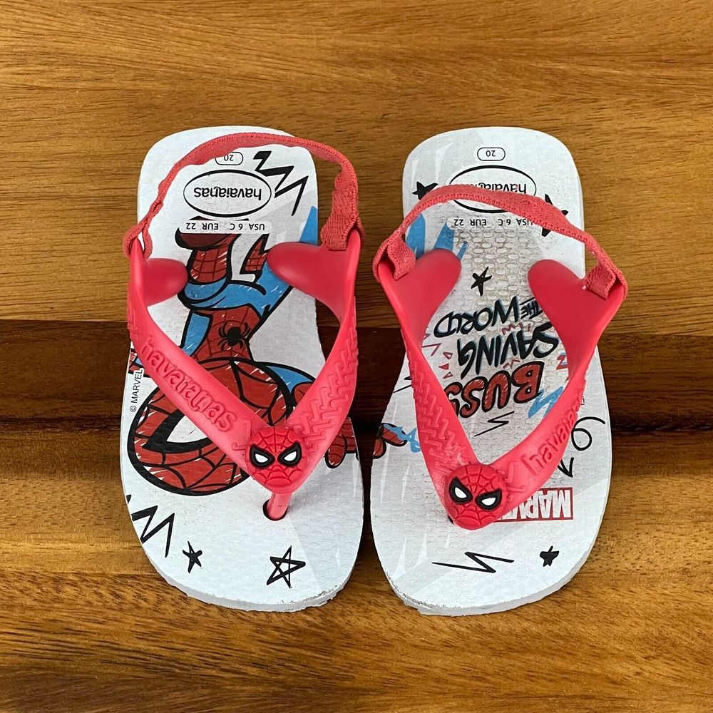 Little Kids Childrens Havaianas Marvel Spiderman Sandals Flip Flops Size 6 C